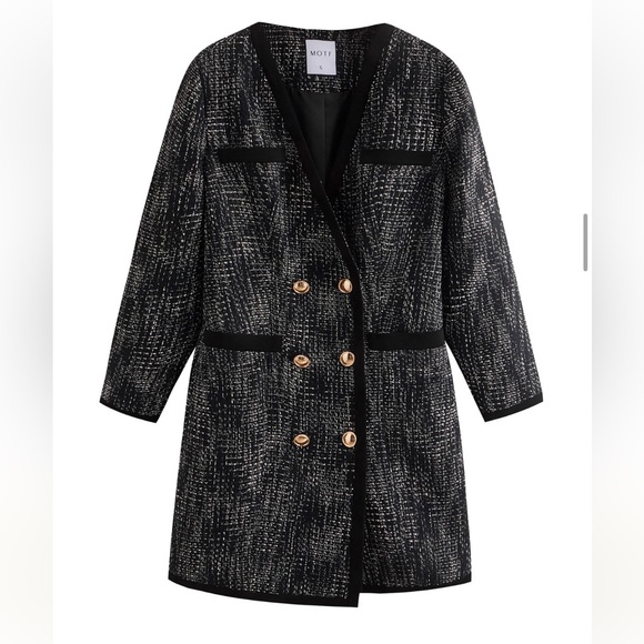 SHEIN Dresses & Skirts - MOTF PREMIUM TWEED DOUBLE BREASTED BLAZER DRESS